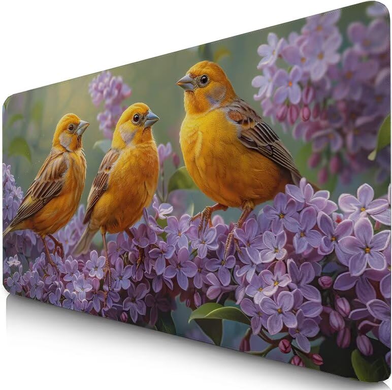 Schreibtischunterlage Vogel Mauspad XXL 150x80cm Mousepad Anime Gaming Mauspad mit Nicht rutschender Unterlage, Vernähte Kanten WassXerdicht Anti-Rutsch Maus Pad für Laptop, Office Geschenke F0-842