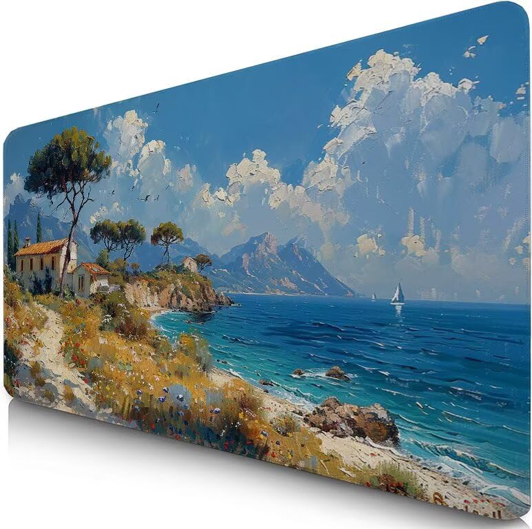 Schreibtischunterlage Himmel Mauspad XXL 150x80cm Mousepad Wolke Gaming Mauspad mit Nicht rutschender Unterlage, Vernähte Kanten WassXerdicht Anti-Rutsch Maus Pad für Laptop, Office Geschenke F0-917