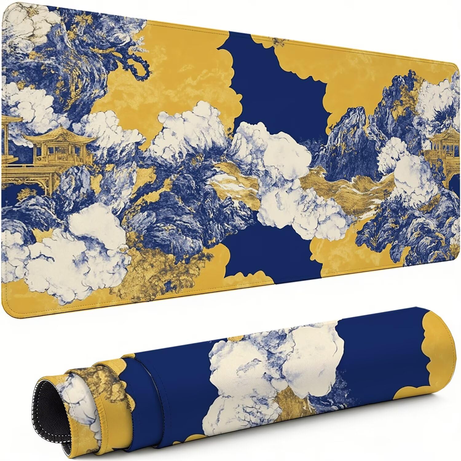 Gaming Mauspad XXL 1600x800x3mm nordisch Mousepad, Große Speed rutschfeste Schreibtischunterlage Einfach Verbessert Präzision und Geschwindigkeit mit Stoßdämpfung für Tastatur Maus Homeoffice xg-839