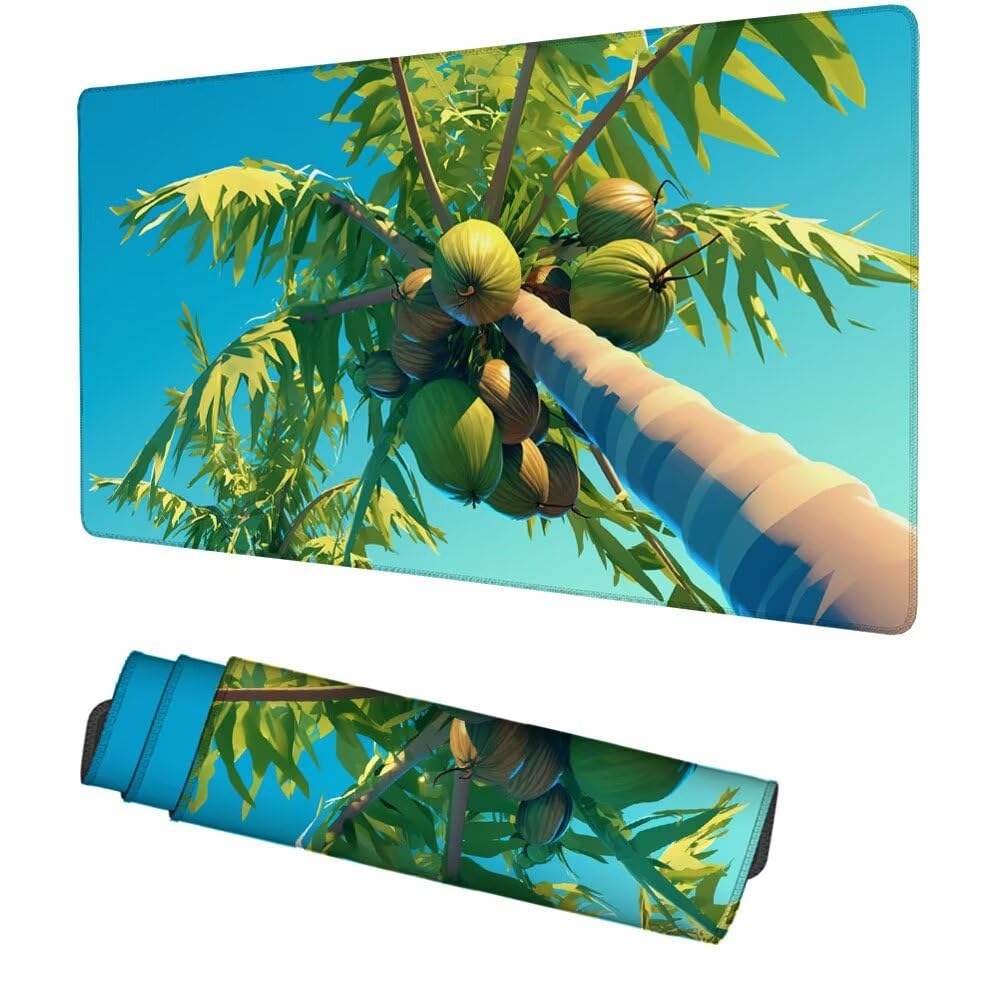 Baum Mauspad 900x500x3mm, Mousepad Gaming Mauspad Grün Mousepad XXL, Mouse Pad mit Vernähten Kanten und rutschfeste Gummibasis, Schreibtisch Zubehör, Maus Pad für Gaming Tastatur und Maus, f-404