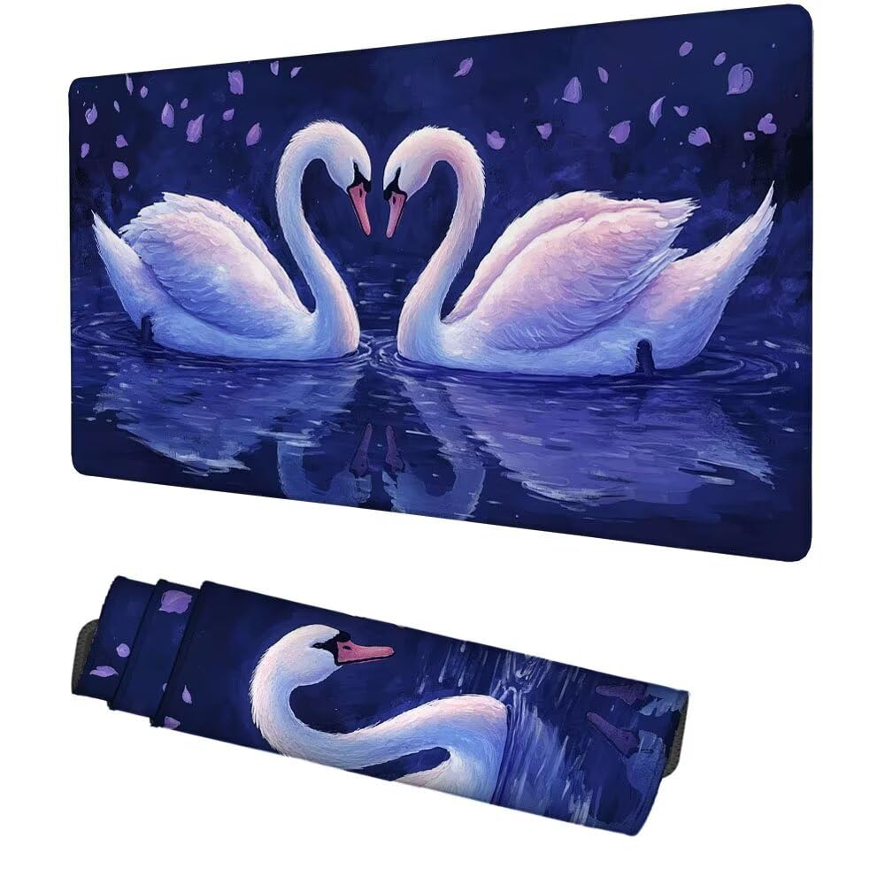 Tier Mauspad 900x500x3mm, Mousepad Gaming Mauspad Lila Mousepad XXL, Mouse Pad mit Vernähten Kanten und rutschfeste Gummibasis, Schreibtisch Zubehör, Maus Pad für Gaming Tastatur und Maus, f-414