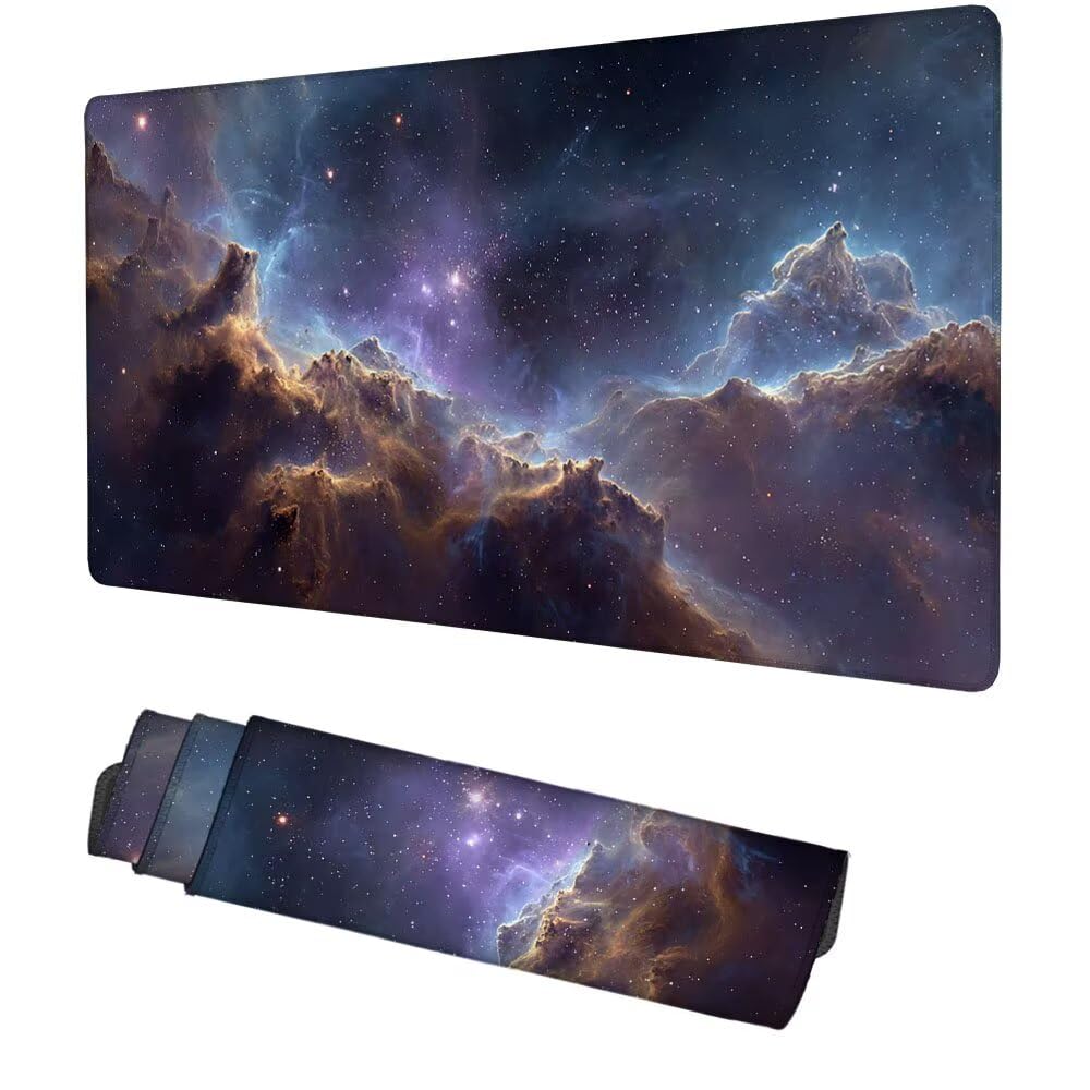 Lila Mauspad 1000x500x3mm, Mousepad Gaming Mauspad Abstraktion Mousepad XXL, Mouse Pad mit Vernähten Kanten und rutschfeste Gummibasis, Schreibtisch Zubehör, für Gaming Tastatur und Maus, f-476