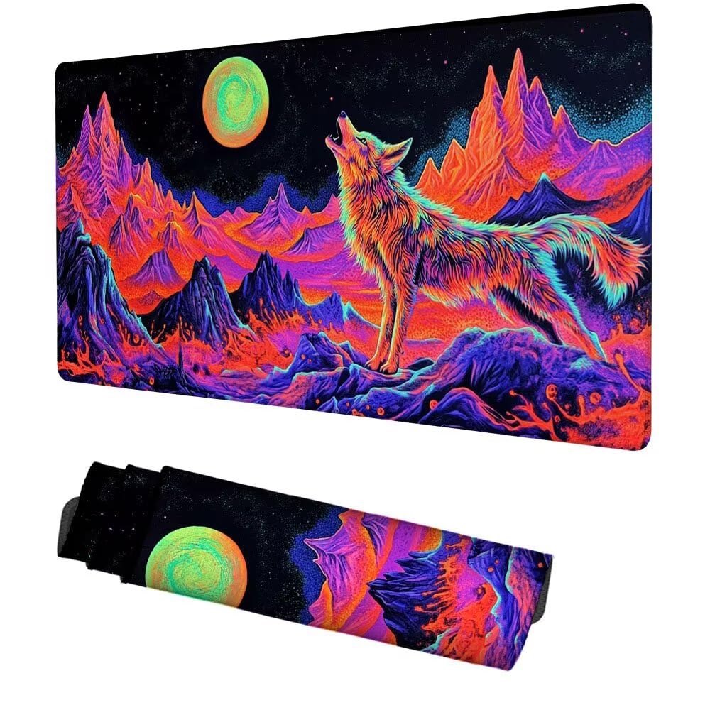 Lila Mauspad 1000x500x3mm, Mousepad Gaming Mauspad Abstraktion Mousepad XXL, Mouse Pad mit Vernähten Kanten und rutschfeste Gummibasis, Schreibtisch Zubehör, für Gaming Tastatur und Maus, f-490