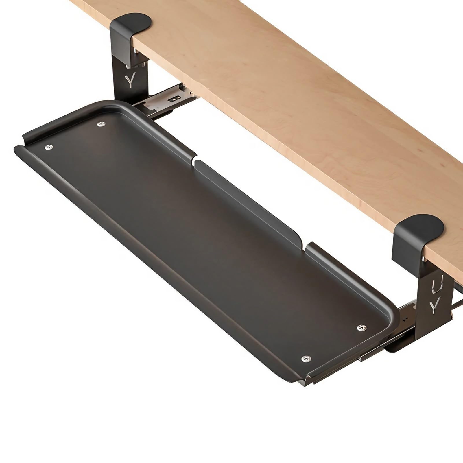 Tastaturablage mit Klemme – unter dem Schreibtisch verschiebbare Stahltastatur und Maus – einfache Installation für Home Office & Gaming Setup