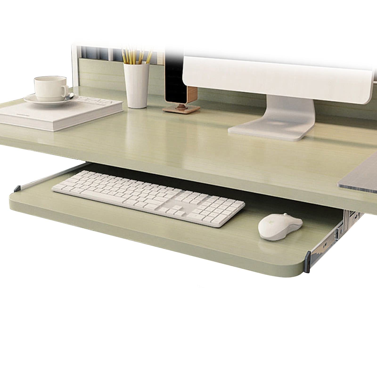 Verstellbare Tastatur mit Maus-Tray, einfach zu installieren, Höhe verstellbar, Maple H, 54 x 27 cm, perfekt für Home Office und Gaming Setup