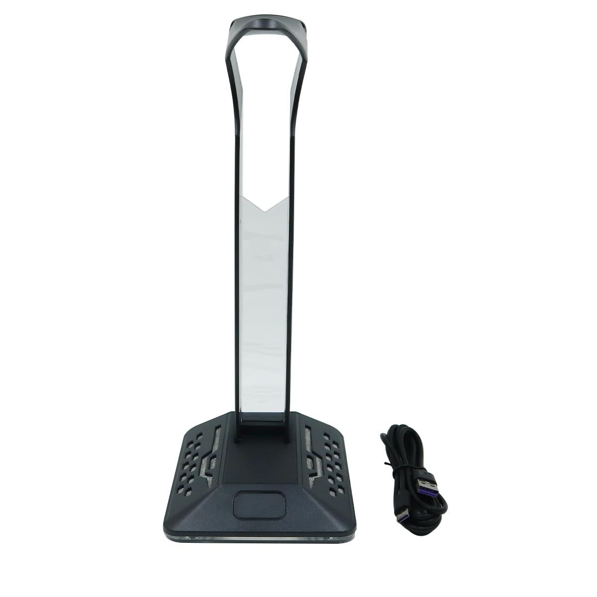 Huba RGB Gaming Headset Stand mit USB Hub Beleuchtung Schreibtisch Organizer Schwarz 7 Farbe Modus Kopfhörerhalter