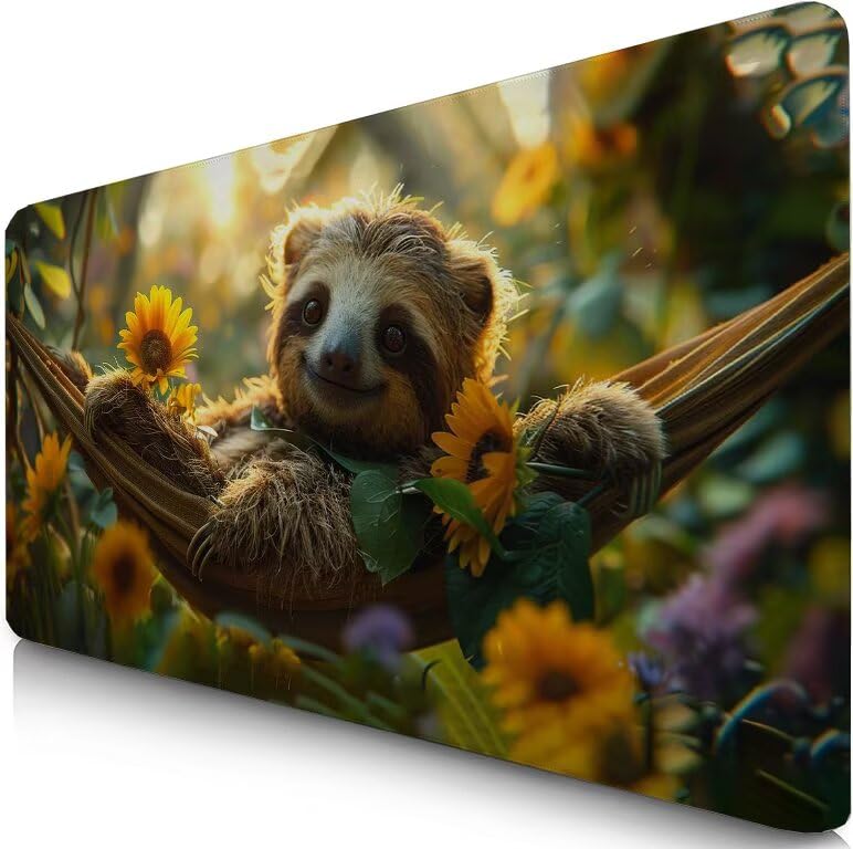 Schreibtischunterlage Grün Mauspad XXL 120x60cm Mousepad Tiere Gaming Mauspad mit Nicht rutschender Unterlage, Vernähte Kanten WassXerdicht Anti-Rutsch Maus Pad für Laptop, Office Geschenke F0-995