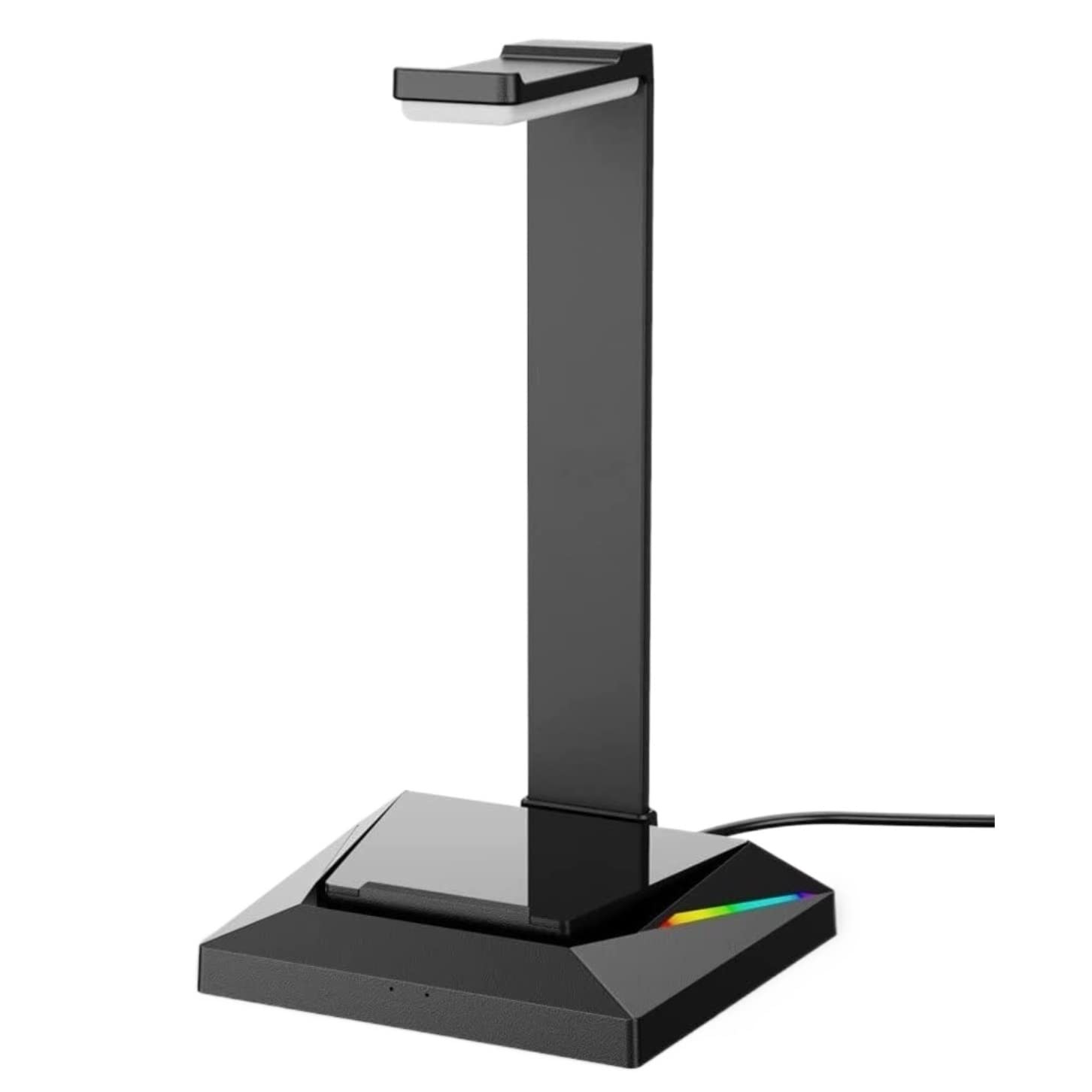 Kopfhörerständer, Kopfhörer-Aufhänger, Headset-Ständer, Gaming-Kopfhörer, kabelgebunden, Schreibtisch, Dual-Basis mit Telefonhalter, 2 USB-Anschlüsse