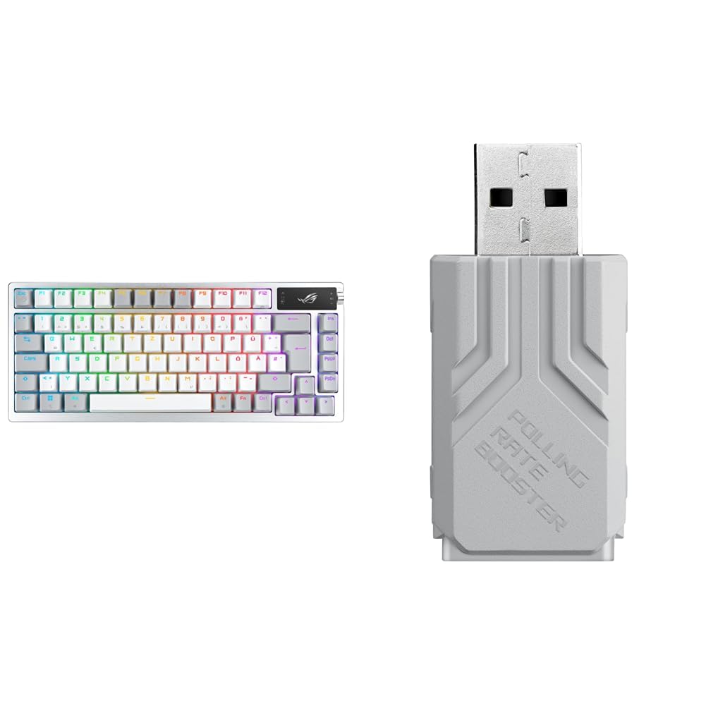 ASUS Bundle ROG Azoth White RGB Gaming-Tastatur ROG Polling Rate Booster White