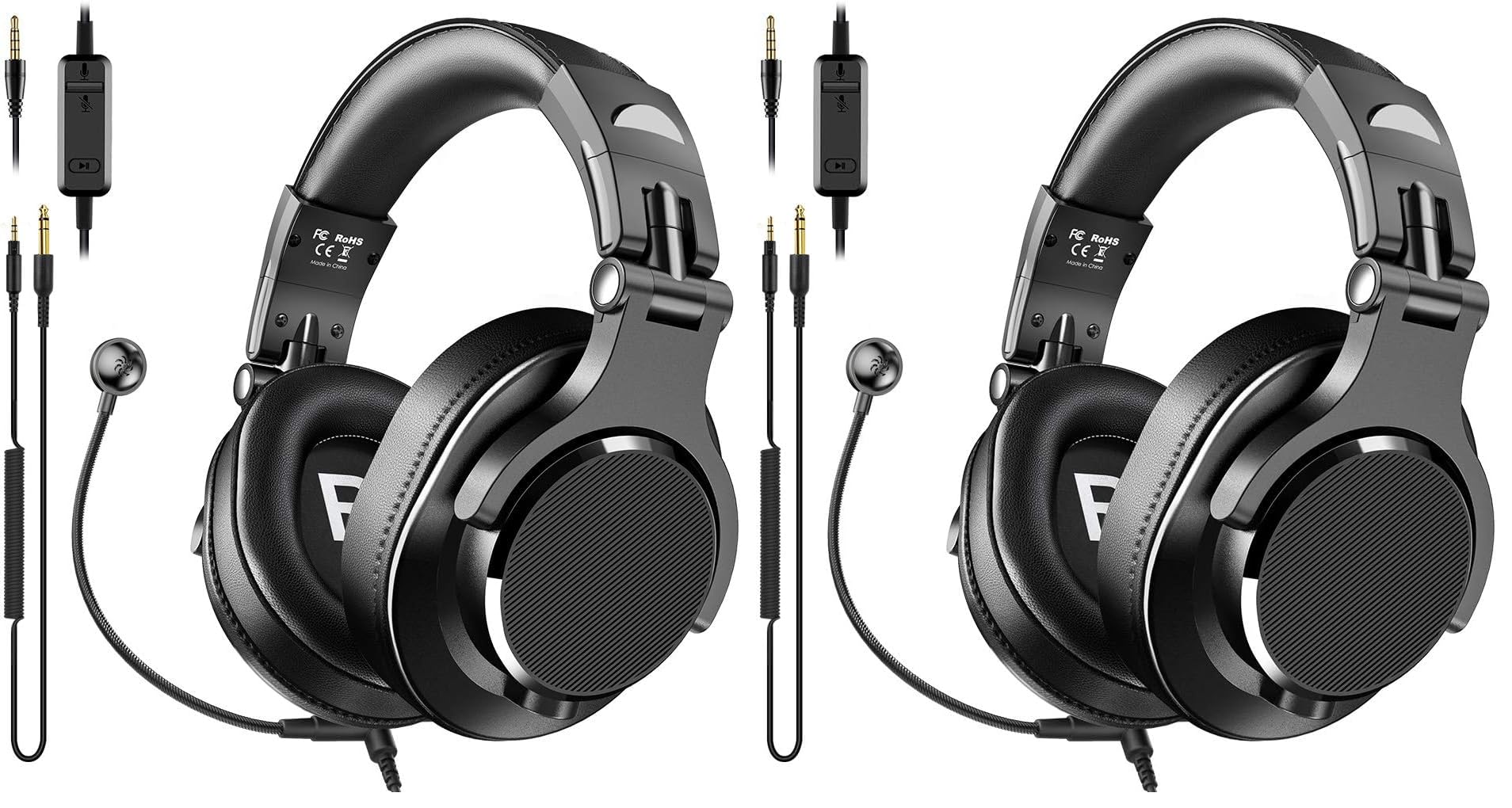Computer-Headset mit Boom-Mikrofon – kabelgebundener Gaming-Kopfhörer, am Kabel integriertem Lautstärkeregler und Share-Port, für Büro, PC, Laptop, Telefonieren, PS4, Xbox One, DJ (Y71-M)