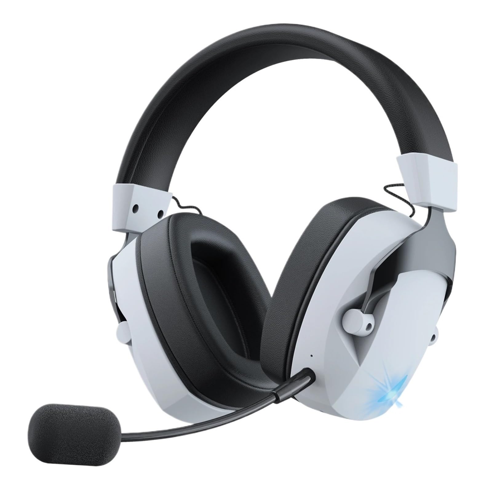 Generisch 2,4-GHz-Gaming-Headset, for PS5-, PS4-Spieler, Kopfhörer und Mikrofon(White)