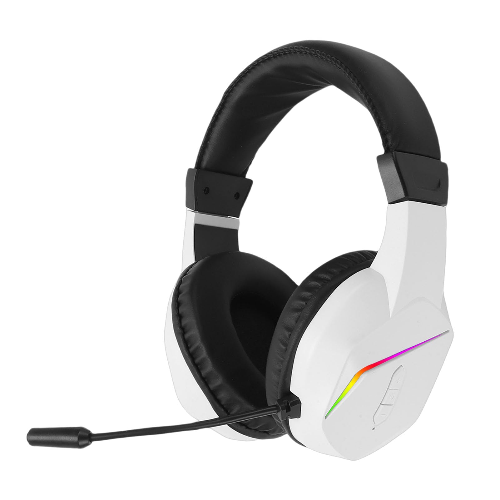 VBESTLIFE Kabelloses Gaming-Headset, 2,4 G Bluetooth 5.4 mit Mikrofon mit Geräuschunterdrückung, RGB-Licht, 40-Stunden-,-C-Schnellladung, für PC-Computer (White)