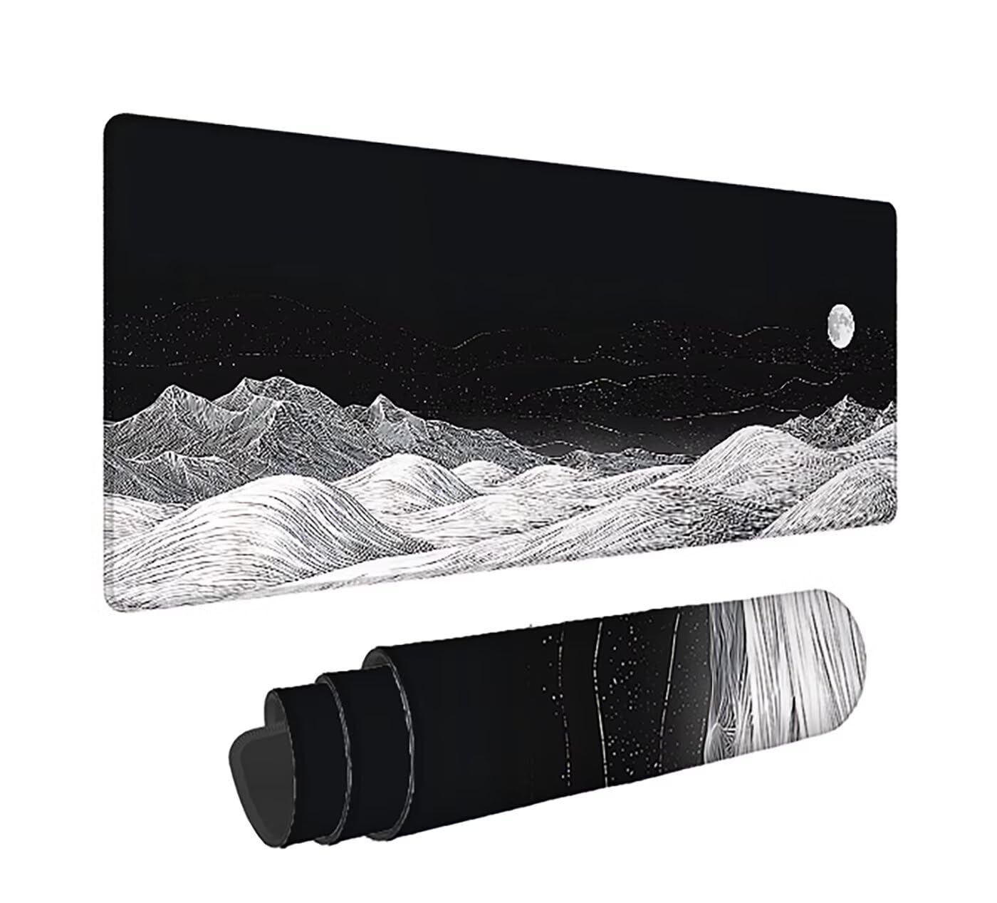 Gaming Mauspad XXL 1600x800x3mm, Berge Anti-Rutsch Mousepad XXL, Schwarz groß Schreibtischunterlage, Waschbares rutschfeste Gummibasis, Mauspad mit Nähten an Den Kanten für PC, Maus LJ-830