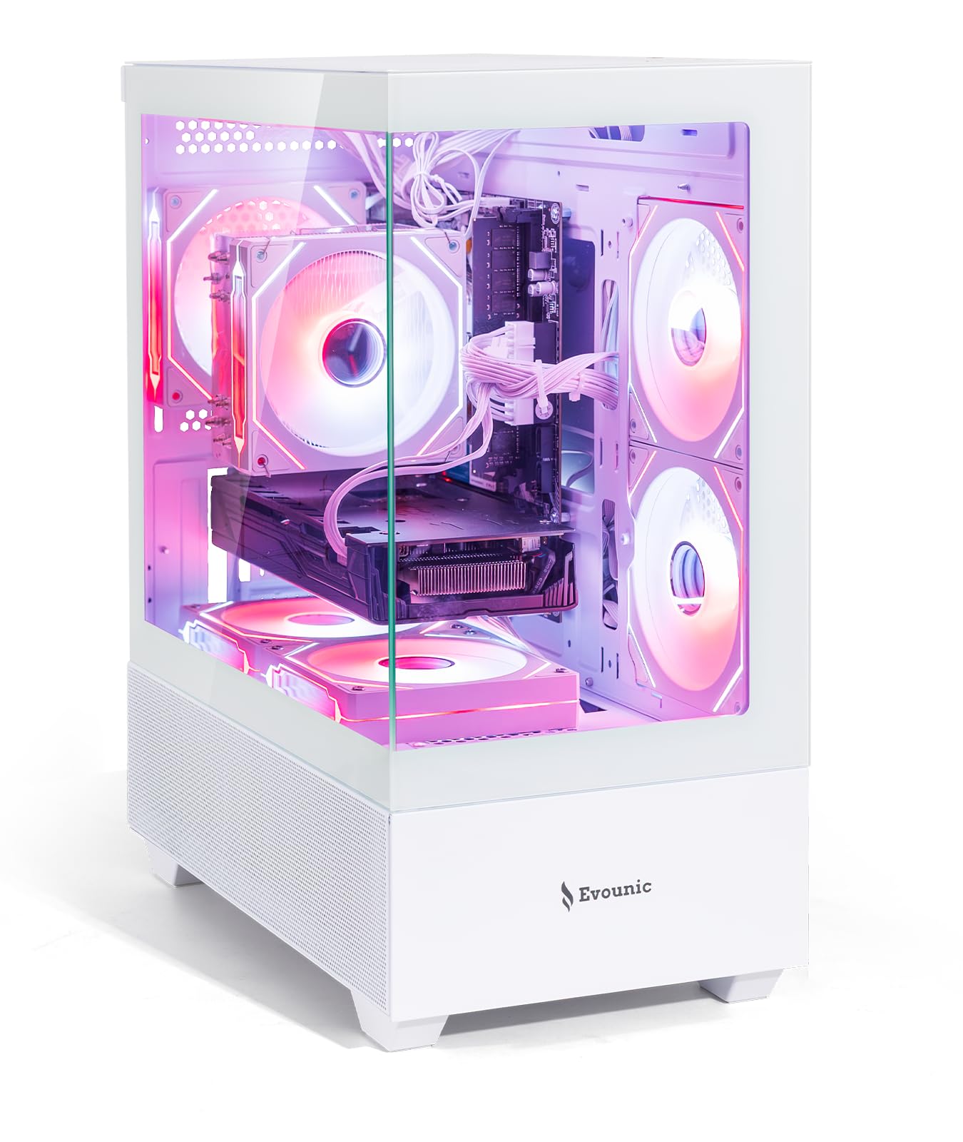 Liquid Cooling Gaming-PC, Xeon E5 bis zu 3,2 GHz, GeForce RTX 3060 Ti Grafik, 64 GB RAM, 512 GB NVMe SSD, 1 TB HDD, WIFI6, BT5.4, 650 W PSU, Win 11, RGB-Tastatur und Maus, Plug & Play