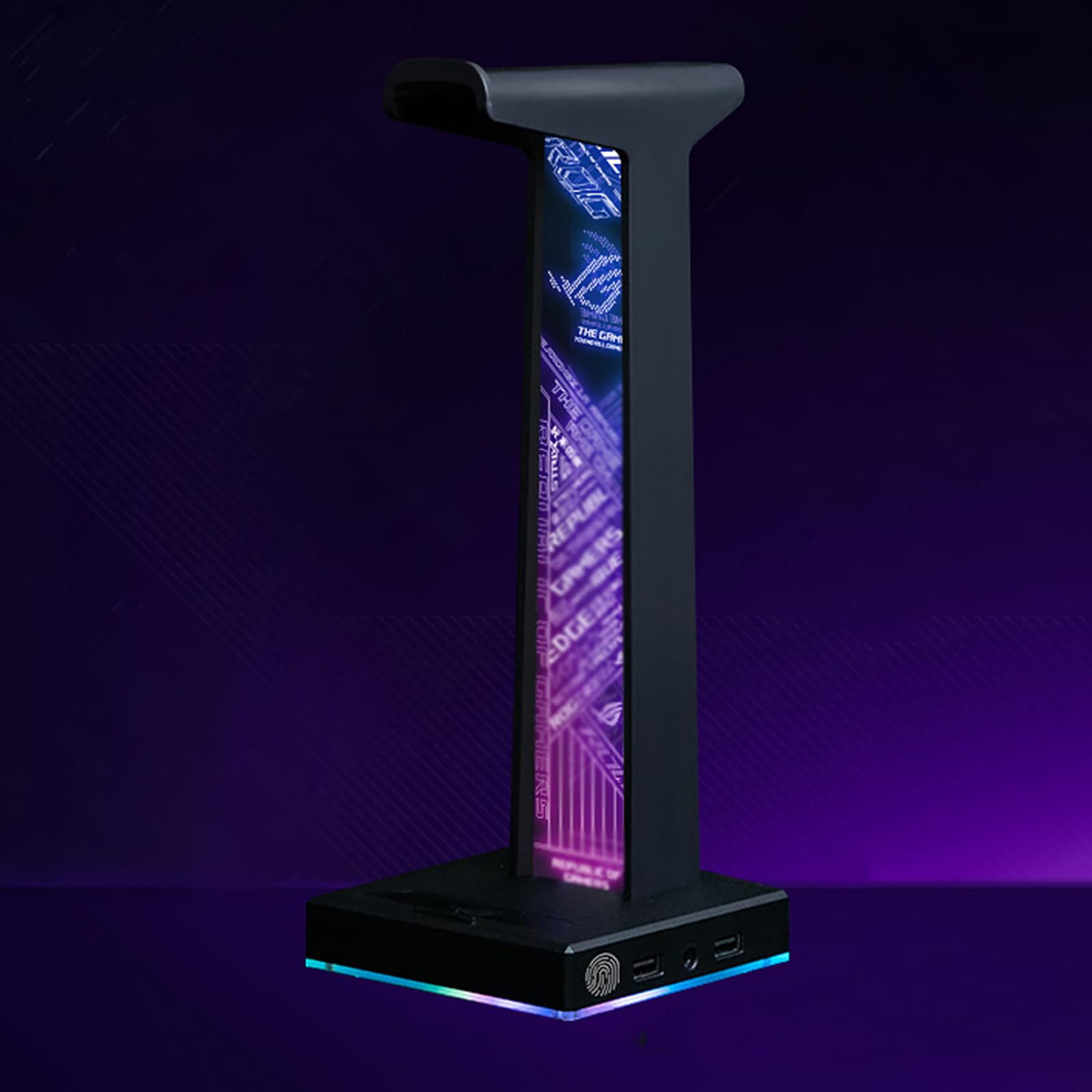 Gaming-Kopfhörerständer mit RGB-Beleuchtung, 2 USB-Anschlüssen und 3,5-mm-Audio-Buchse, 10 Lichtmodi, Computerzubehör für alle Kopfhörer
