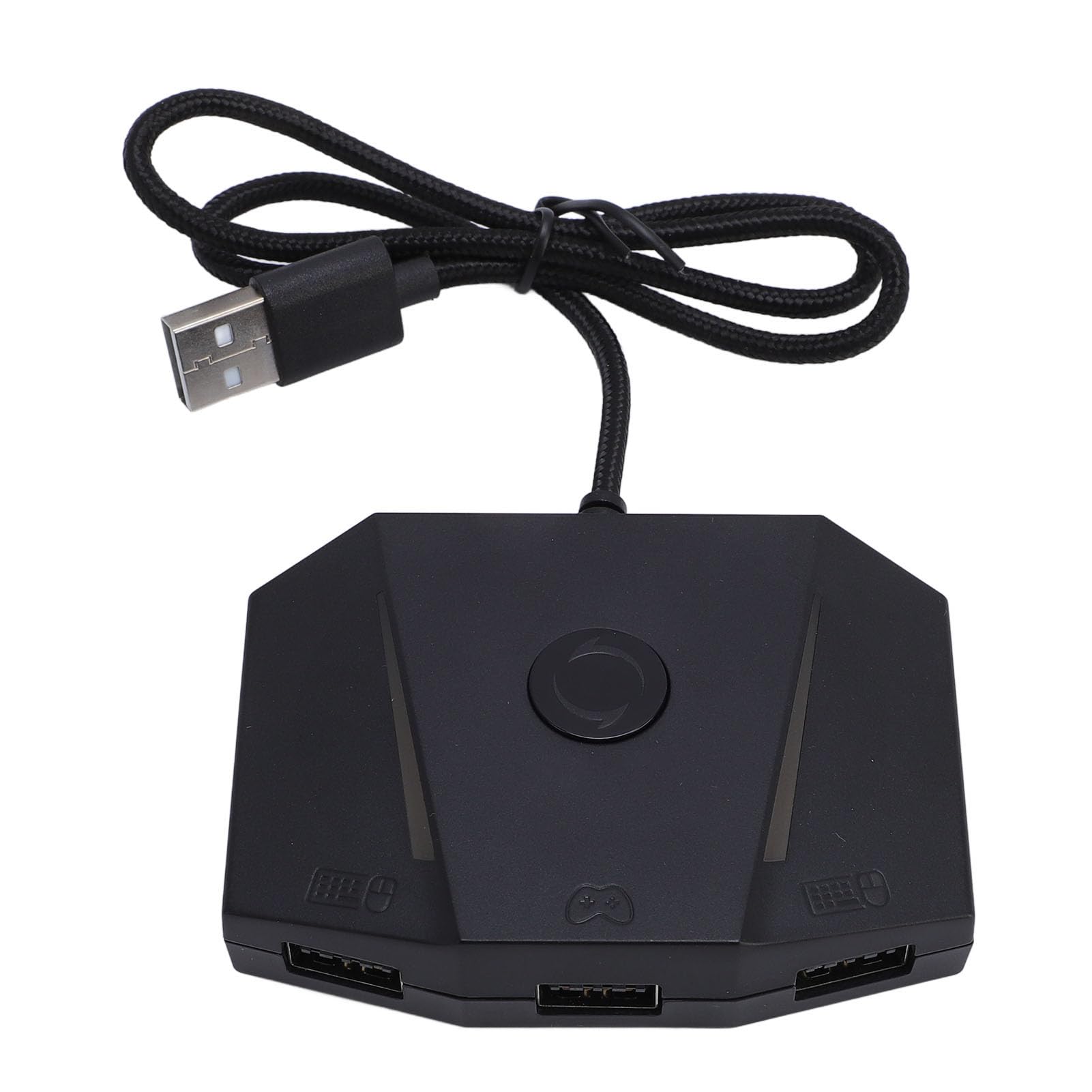 Topiky Gaming-Maus-Tastatur-Konverter RGB-Licht für X/S-, Einfache Einrichtung für Gamer, ABS-Schwarz, 1 X Typ-C-Kabel 3 USB, für Vlead APP-Steuerung Beim Gaming und Genießen Sie die Genauigkeit und