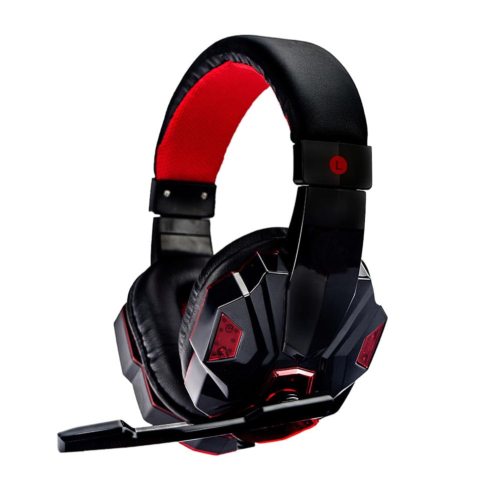 Amosfun Gaming Headset mit Weichen Hautfreundlichen Ohrpolstern 40mm Lautsprechern USB und 3,5mm klinkenanschluss Fürpc und Spielkonsole