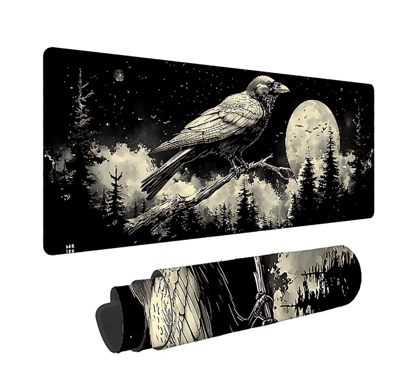 Gaming Mauspad XXL 1600x800x3mm, Tiere Anti-Rutsch Mousepad XXL, Schwarz groß Schreibtischunterlage, Waschbares rutschfeste Gummibasis, Mauspad mit Nähten an Den Kanten für PC, Maus LJ-1292