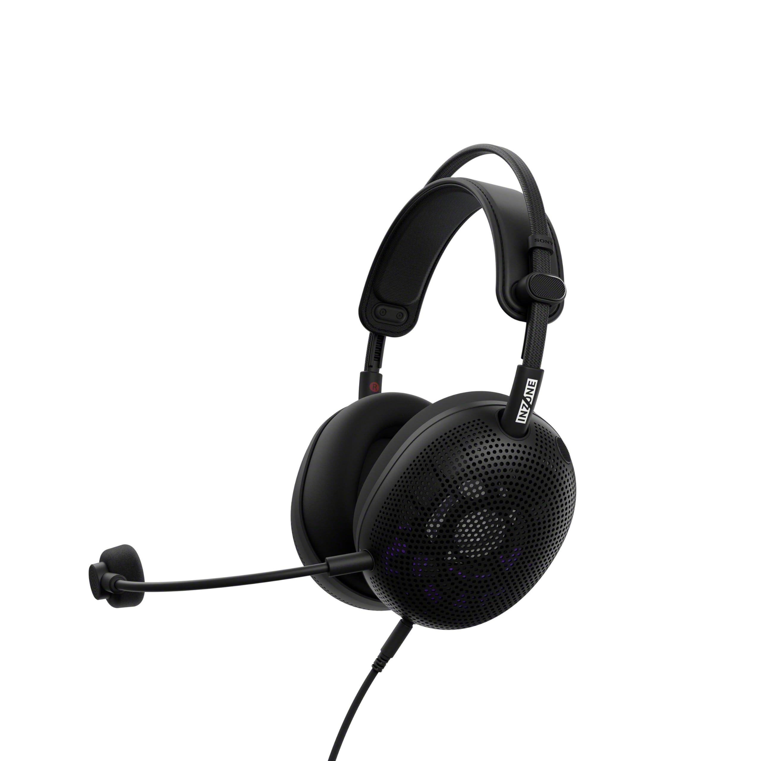 Sony INZONE H6 Air – kabelgebundenes Open-Back-Gaming-Headset – 360 Spatial Sound für Gaming, ultraleichtes 199 g-Design, abnehmbares Bügelmikrofon, Einstellbarer EQ via INZONE Hub – PC/PS5, Schwarz