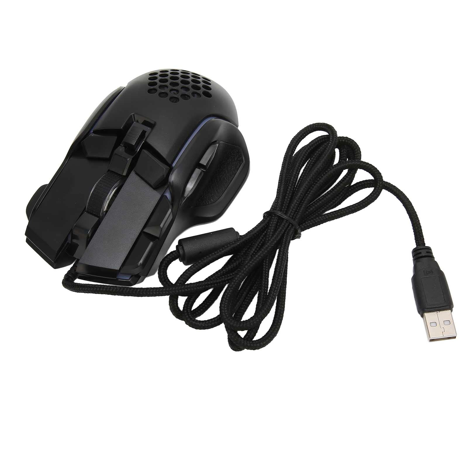 RGB-Gaming-Maus, Kabelgebundene Maus mit 12800 DPI, Programmierbare Tasten, Gaming-Gerät mit 13 RGB-Hintergrundbeleuchtungsmodi, Ideal für 10, 8, 7, Vista und