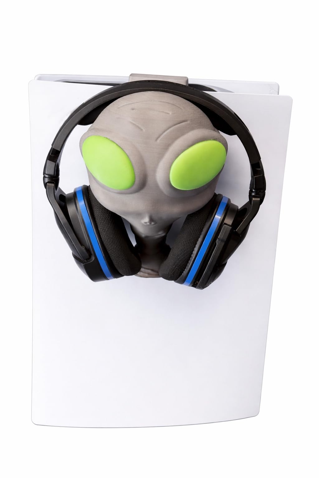 Generisch Alien Gaming Headset Halter für PlayStation 5 - Glow in the Dark Augen - PS5 Kopfhörerhalter zum Einhängen - Gamer Setup Deko - Headphone Stand Konsole
