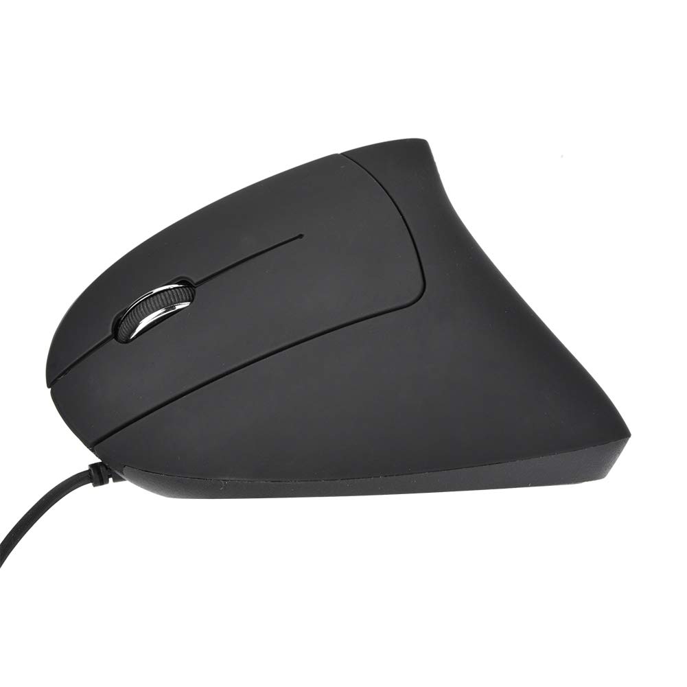 Denash Optische Vertikale Maus mit Ergonomischem Design, Bequem für das Handgelenk, Ideal für Zuhause/Büro/Gaming, USB-kabelgebundene Maus für Spielebegeisterte/Programmierer, Schwarz, 1 Stück