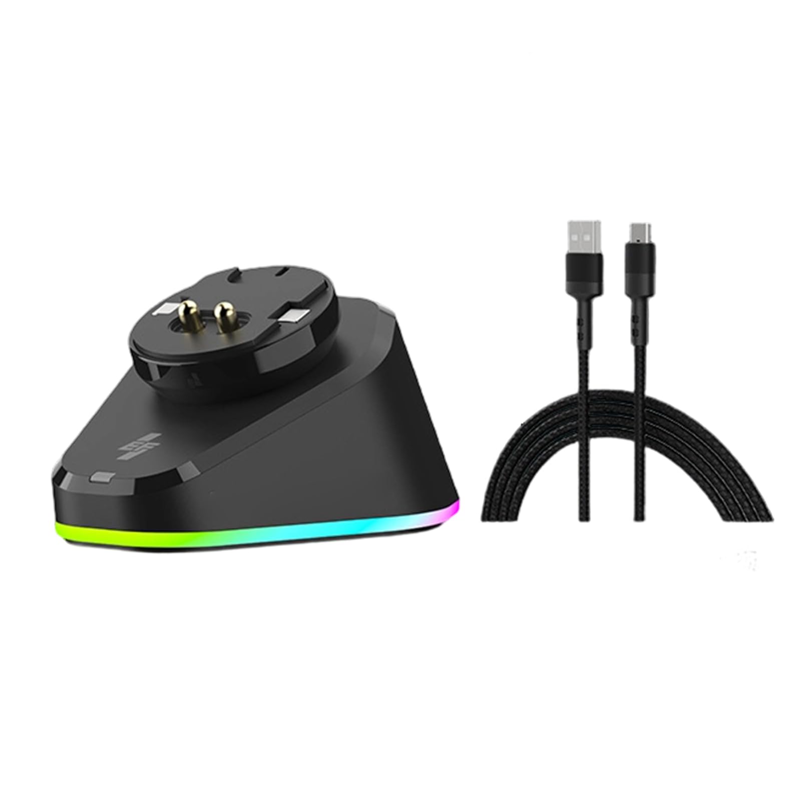 ordinarYone Magnetisches Ladedock-Modul für G502/G502X Gaming-Maus, automatische Adsorption, Ladegerät, doppelter USB-Anschluss und Lichtsteuerung