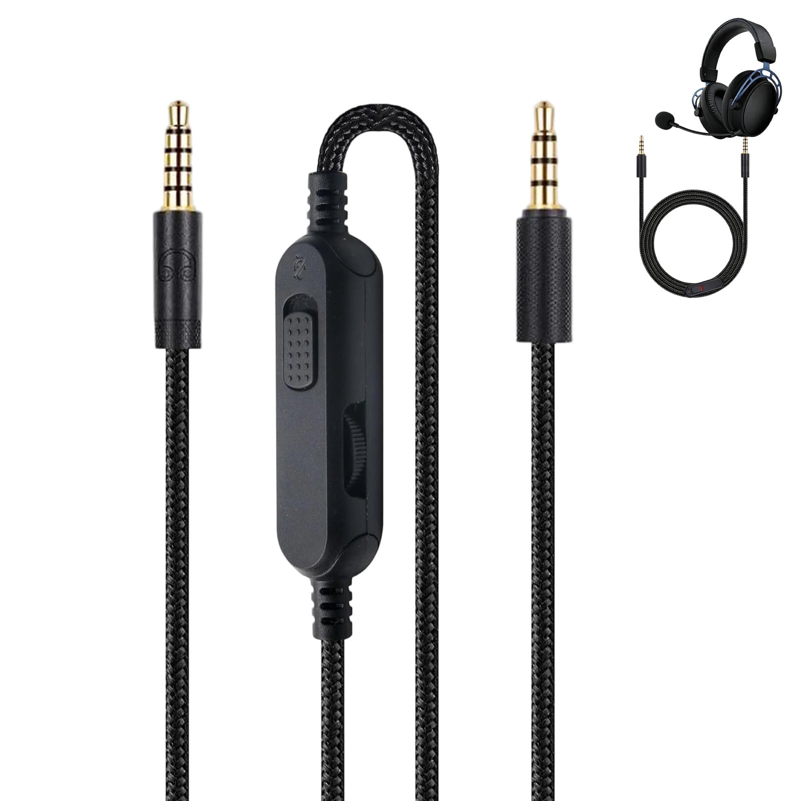 Headset Kabel Ersatz für Logitech G PRO X G233 G433 G PRO Gaming Headset, 3,5 mm Kopfhörer Audiokabel, Inline Stummschaltung, Lautstärkeregler mit Mikrofon, with Built In Volume Controller 200cm