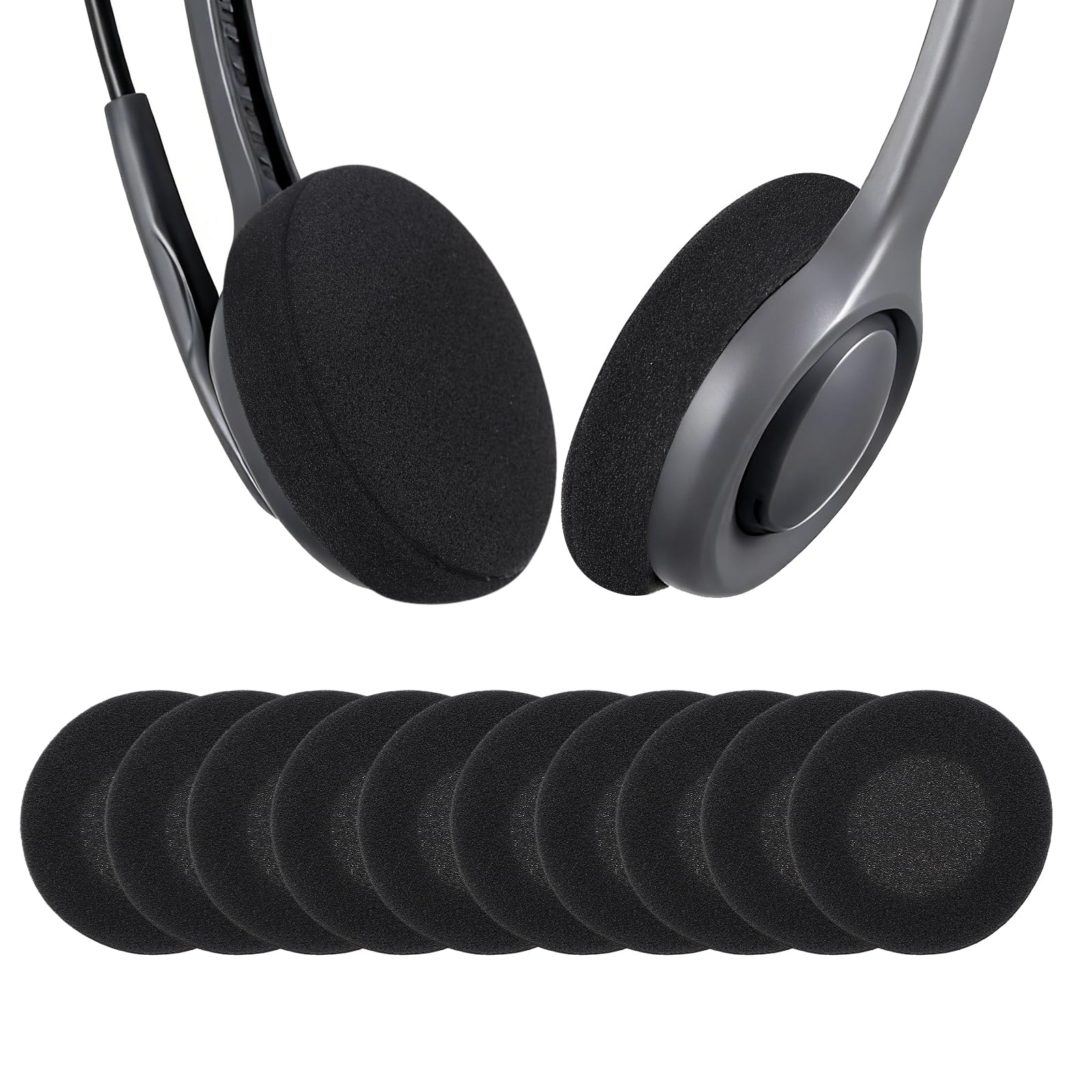QUARKZMAN 10 Stück Schaumstoff Ohrpolster Ersatzpolster (0,71 Zoll/18mm) - Universelle Hochdichte Weiche Kopfhörer Schaumstoff Abdeckungen Für Musik/Gaming Passend