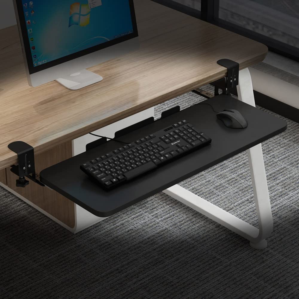 Ausziehbare Tastaturablage, verstellbare Schreibtisch-Erweiterung, Ablage für Tastatur und Maus, 75 cm, ideal für Heimbüro und Gaming-Setup