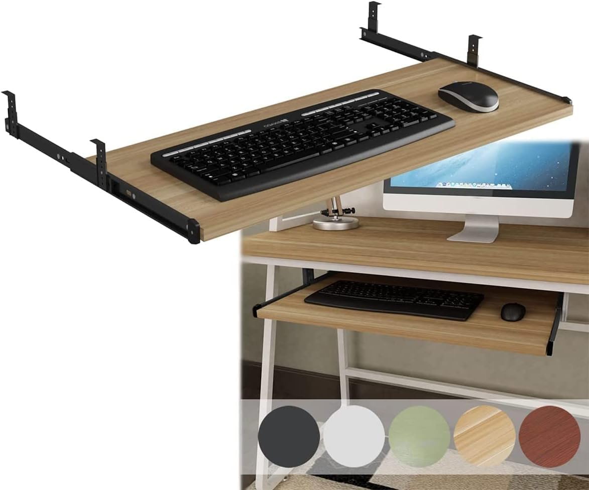 Verstellbare, ausziehbare Tastaturablage mit Klemmkabel und Maus-Sto, ideal für Heimbüro und Gaming-Schreibtisch, maximiert Platz