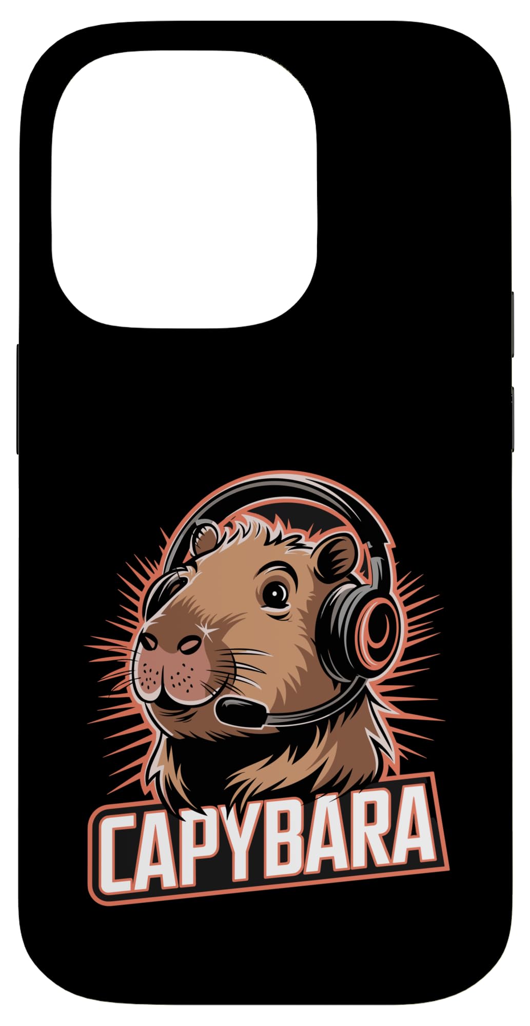 Hülle für iPhone 14 Pro Capybara Gamer Headset Cute Gaming Capybara