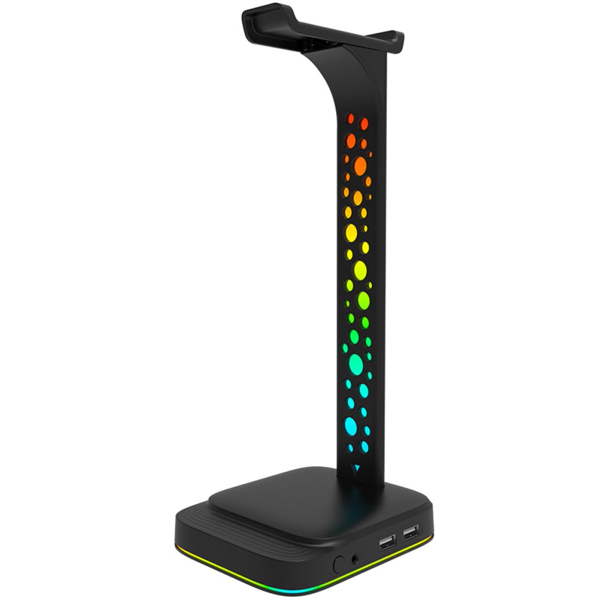 Kopfhörerständer mit RGB Display und 3,5-mm USB Anschluss Abs Material Stabile Basis Praktischer Headset Halter für Gaming und Schreibtisch