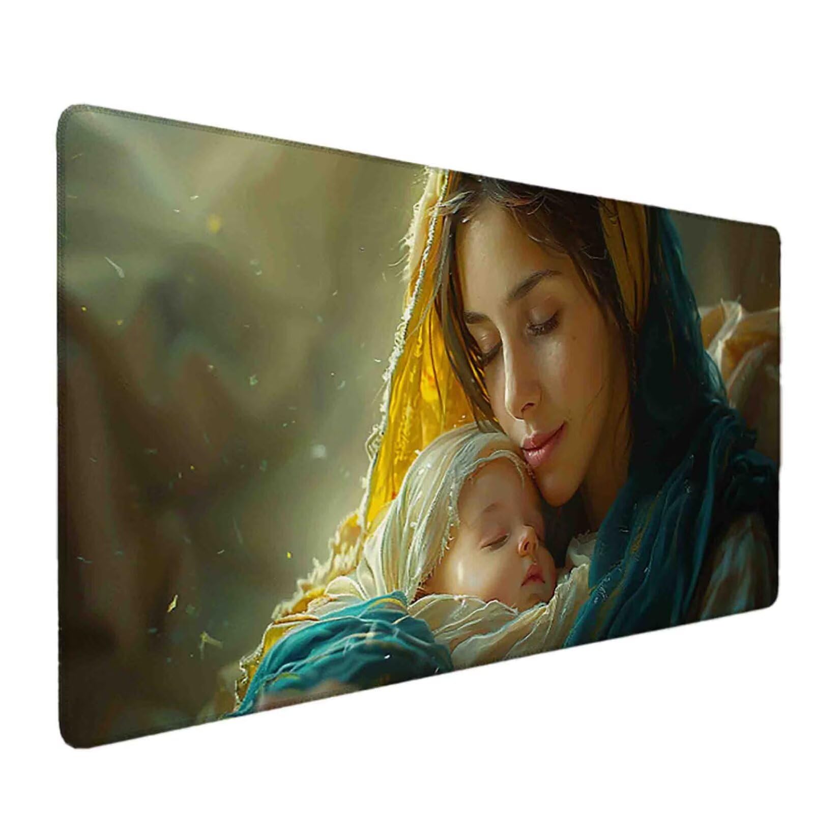 Mauspad 1200 x 600 Frau Mauspad Mutter Schreibtischunterlage mit Genähten Kanten Rutschfester Mousepad XXL, Tischunterlage Schreibtisch für PC, Maus und Tastatur, Home Office, Gaming Zubehör c6270