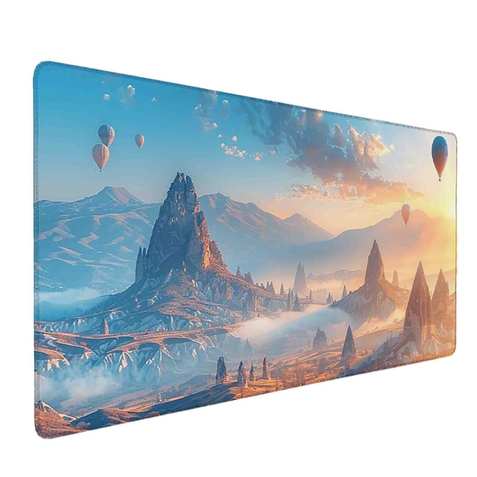 Mauspad 1200 x 600 Grau Mauspad Landschaft Schreibtischunterlage mit Genähten Kanten Rutschfester Mousepad XXL, Tischunterlage Schreibtisch für PC, Maus und Tastatur, Home Office, Gaming Zubehör o5752