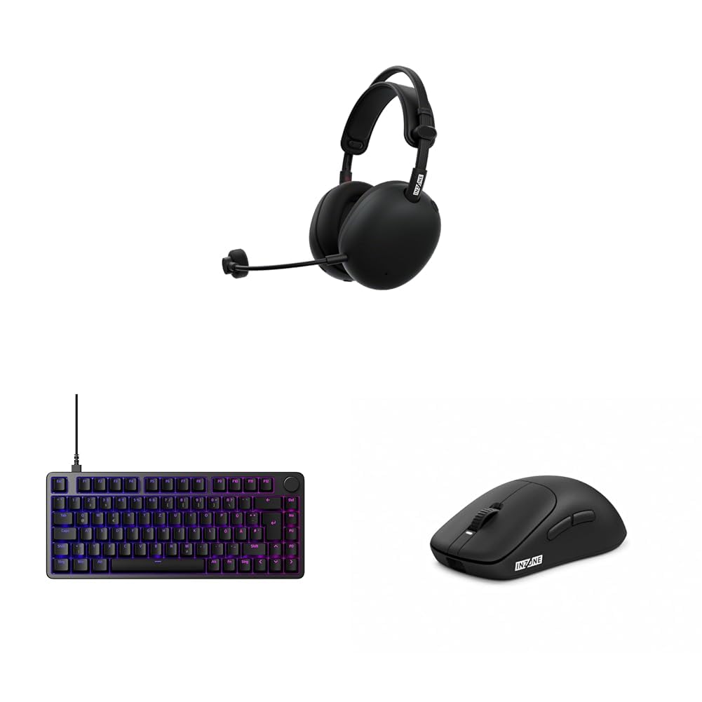 Sony INZONE H9 II kabelloses Gaming-Headset mit Noise Cancelling, schwarz + INZONE Keyboard + INZONE Gaming-Mouse