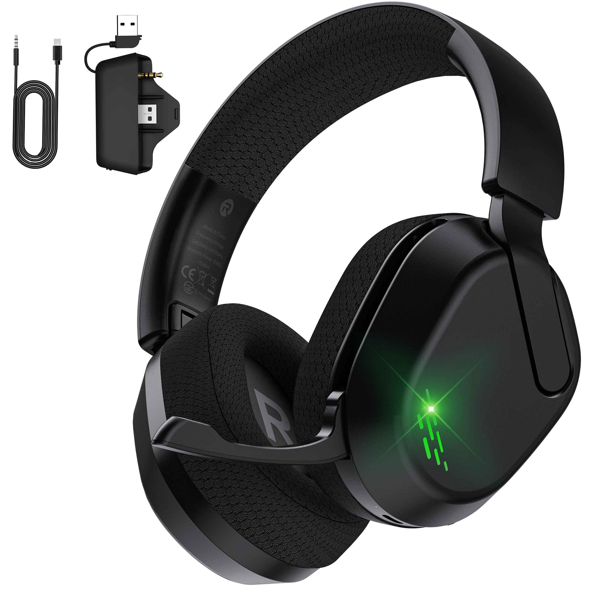 Gvyugke Wireless Gaming Headset für Xbox Series X|S/One, PS5, PS4, PC, Switch, Mac, 2.4GHz & Bluetooth 5.4 Kabelloses & 3.5 mm Kopfhörer mit Noise-Cancelling Mikrofon, Flip-to-Mute Funktion