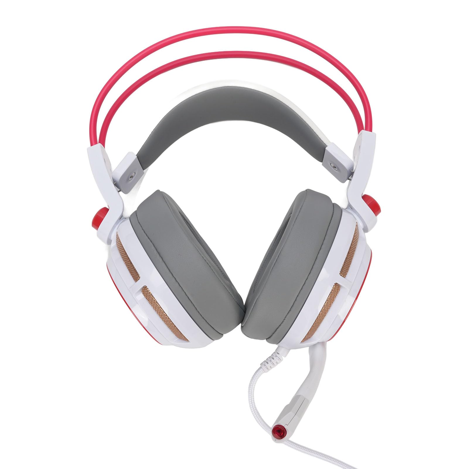 Bewinner 7.1-Surround-Sound-Gaming-Headset mit Vibration und LED-Leuchten, Kabelgebundene USB-Kopfhörer mit Geräuschunterdrückendem Mikrofon, Adaptiver Kopfbügel für PC, Series X/S