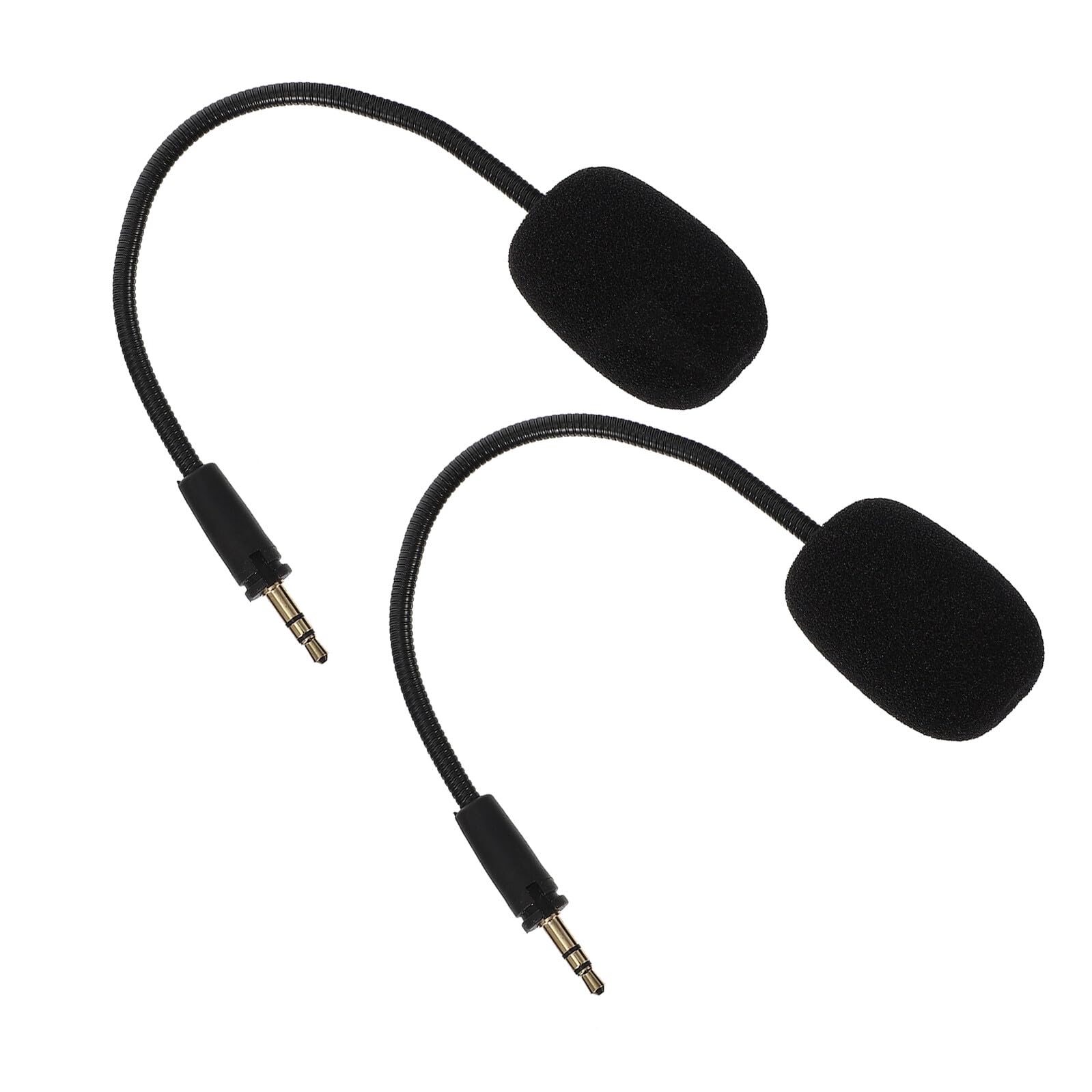 VILLCASE 2 Stück Abnehmbares Mikrofon mit Rauschunterdrückung für Gaming Headset Schwarzer Schwammkopf Stummschaltfunktion für Marathonpc Gaming Sessions