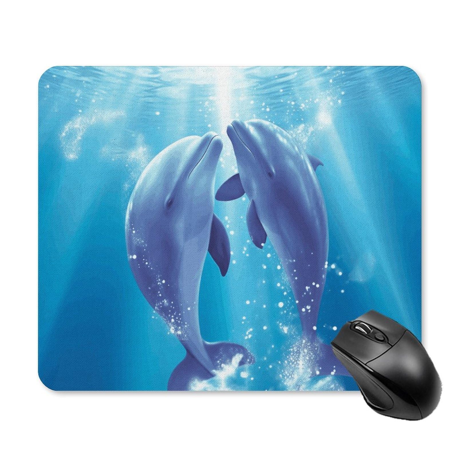 Gaming Mauspad Delfin Verliebt Computer-Mauspad Waschbar Wasserdichte Klein Mousepad, Für Kabellose Maus, Arbeitsstudium, Büro, 25x30cm
