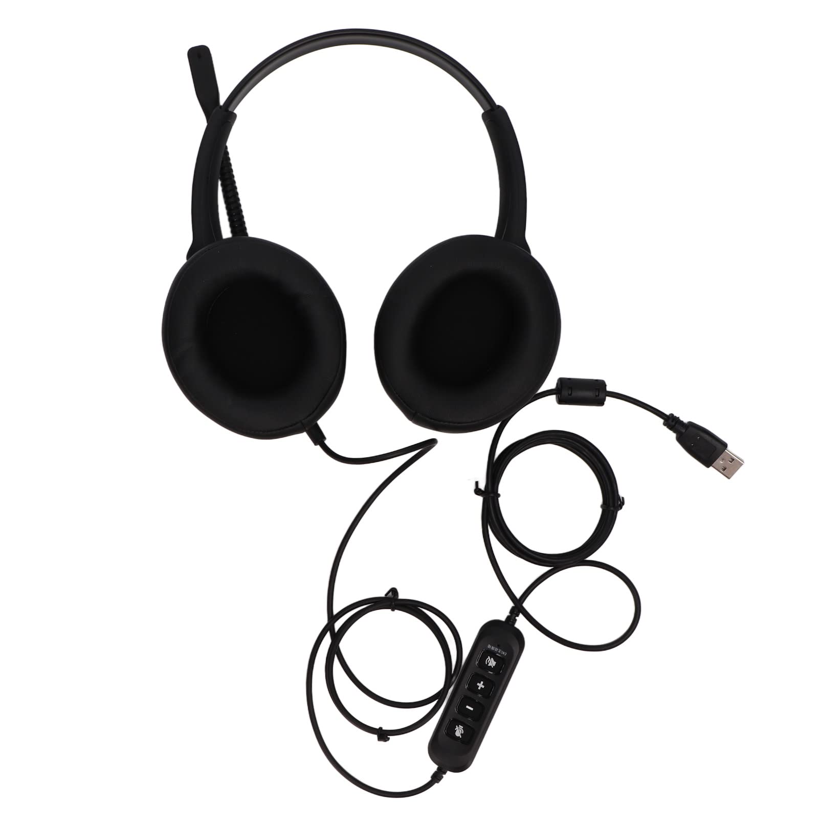 USB-Gaming-Headset mit Geräuschunterdrückung, Komfortabler PC-Kopfhörer mit Mikrofon für Heimbüros