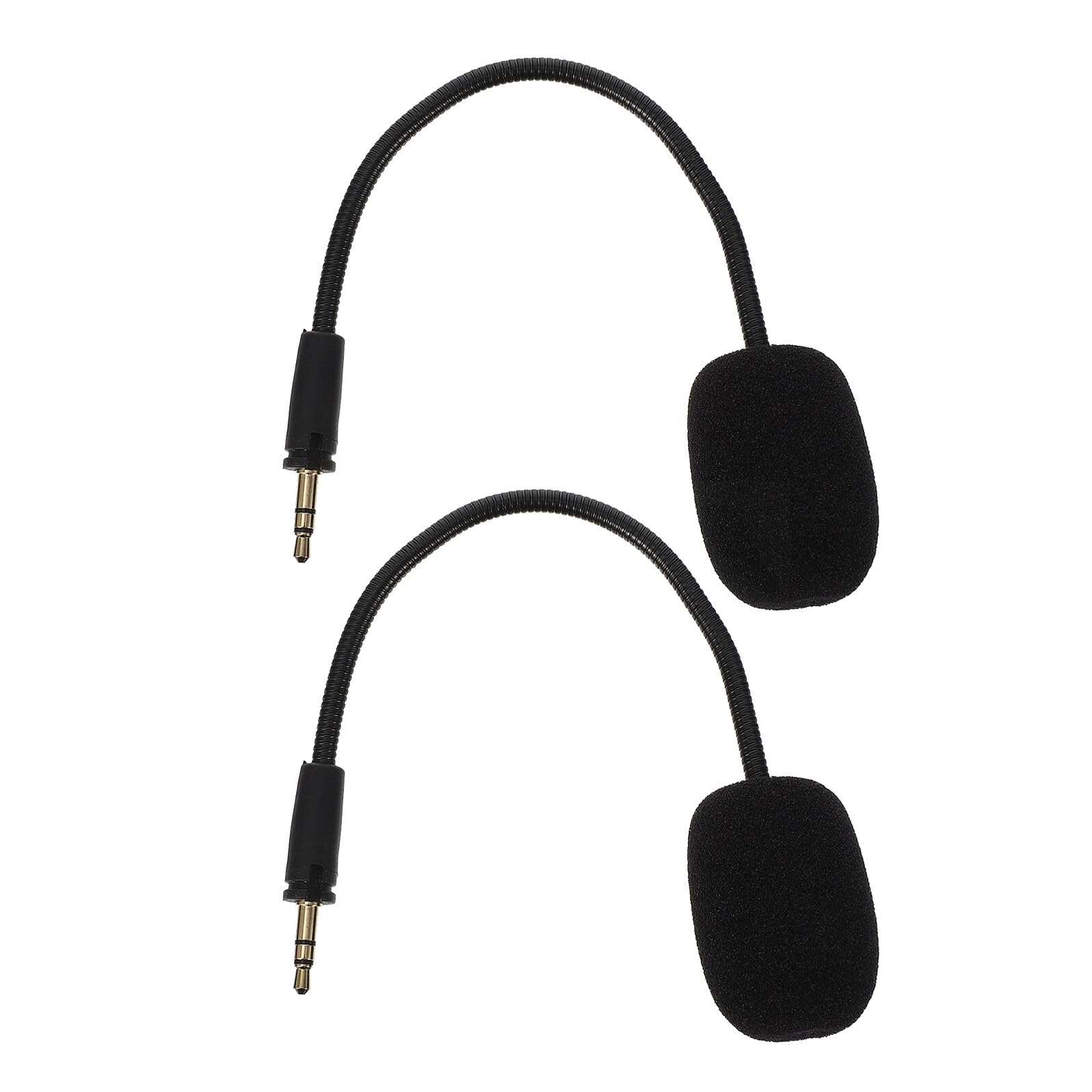 2 Stück Leichtes Ersatzmikrofon mit Surround Stereoeffekt für Gaming Headsets Schwarz mit Schwammkappe für Streaming und Computerspiele