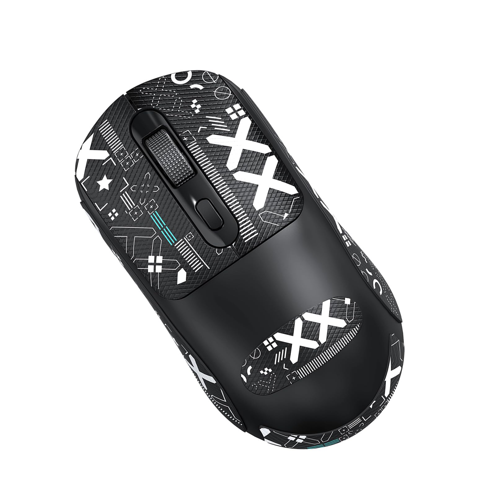 Kabellose Maus, Dual-Modus 2,4 GHz und BT 5.0-Maus mit Anti-Rutsch-Gitter-Scrollrad, 3 Einstellbare DPI-Stufen, Ergonomisches Design, für Gaming-Arbeiten (Black)