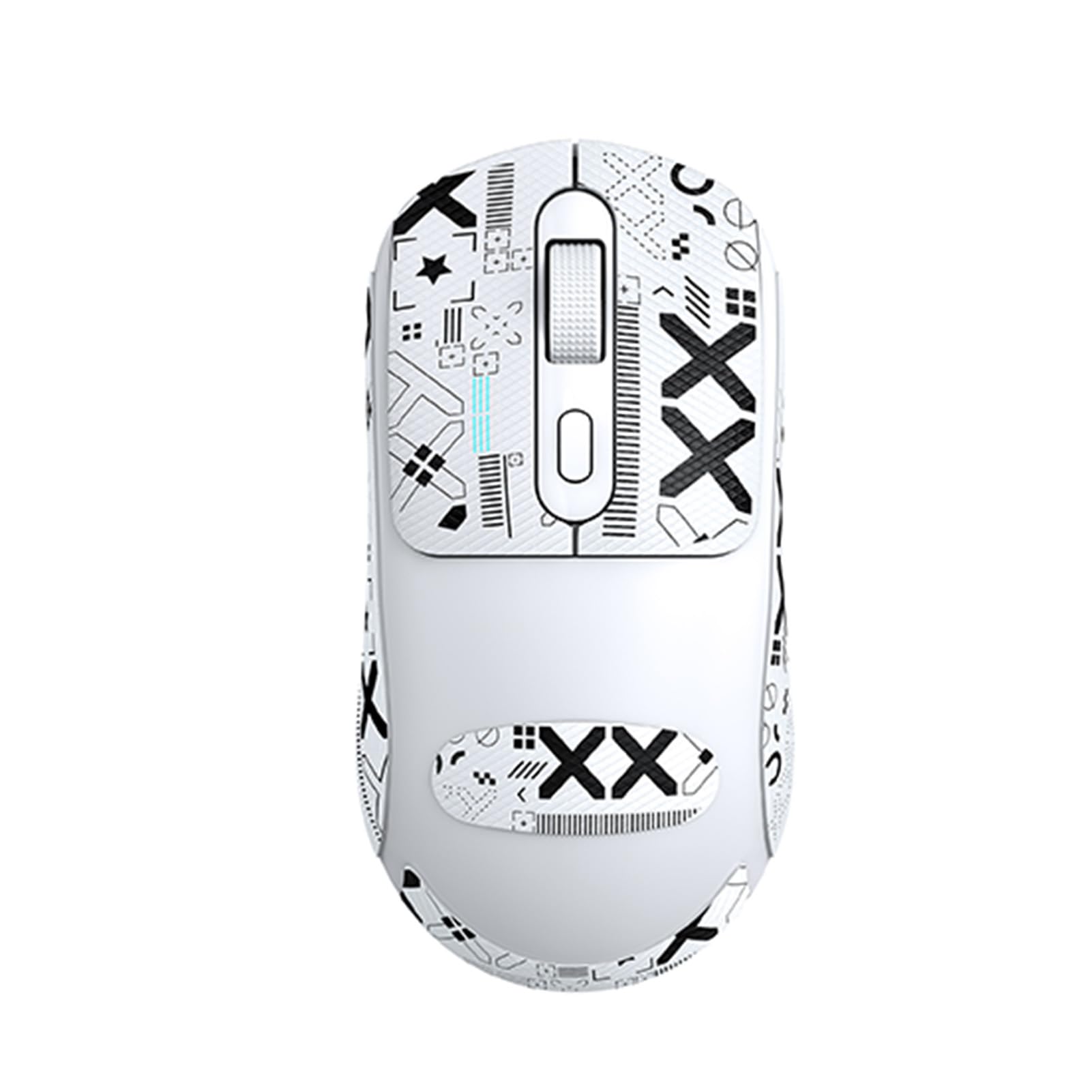 Kabellose Maus, 2,4 GHz BT5.0 Dual-Modus, Ergonomische Gaming-Maus mit Rutschfestem 3D-Gitter-Scrollrad und Aufkleber, 3 Einstellbare DPI-Stufen, für PC-Laptop (White)