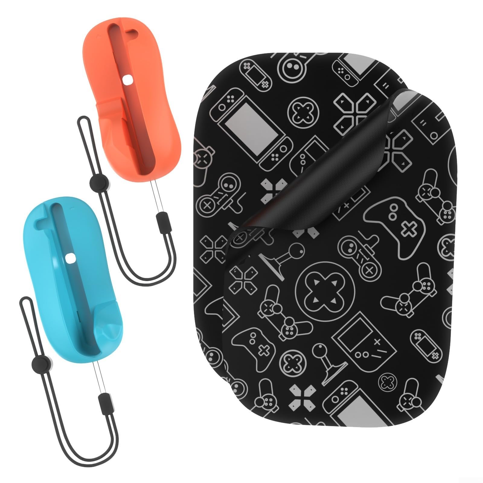 Für Nintendo Switch2 Maus-Set mit linkem und rechtem Griff mit magnetischer Basis, tragbares Design bietet Stabilität und einfachen Transport für Gaming (Blau-Orange)