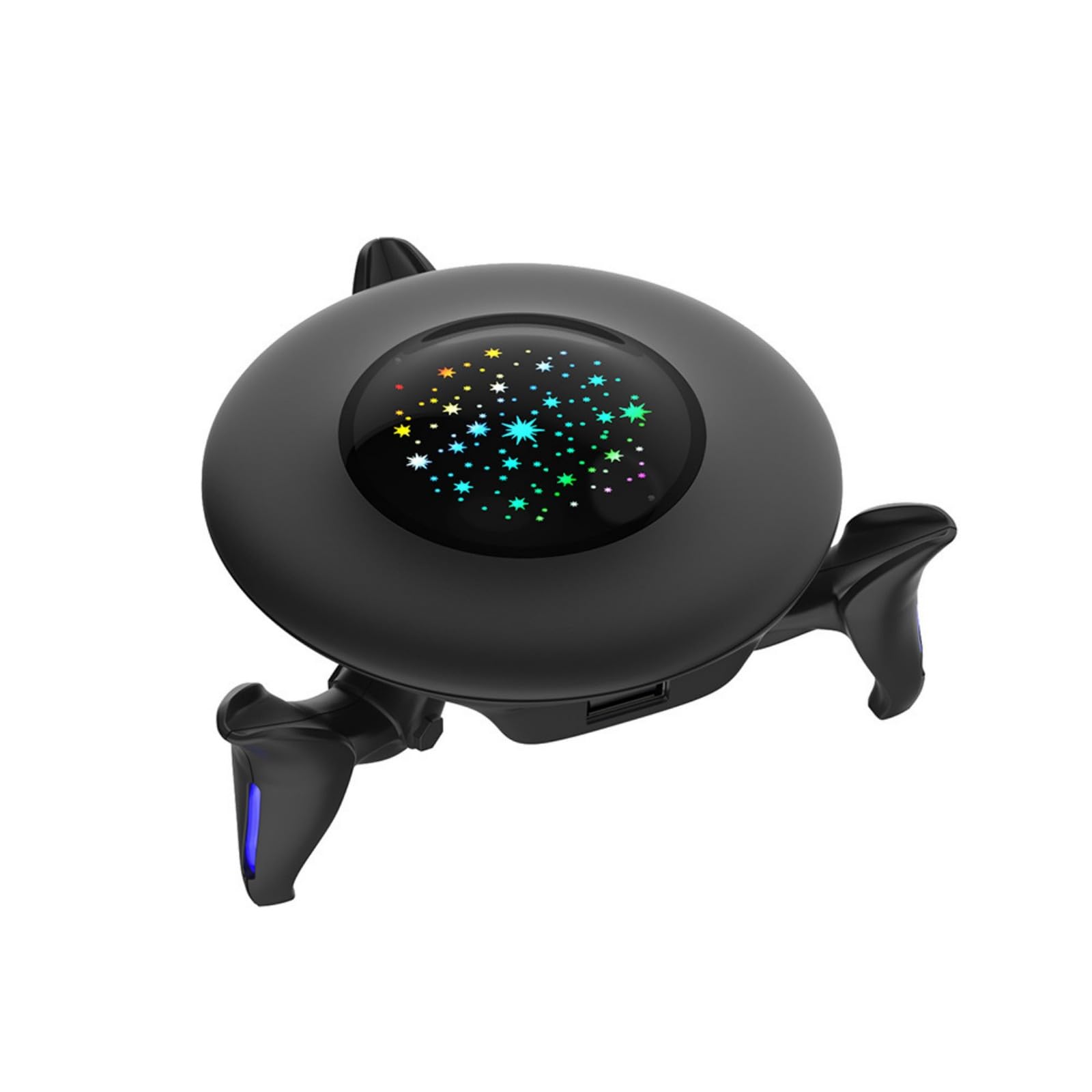 Runder Gaming-Tastatur-Maus-Konverter mit Tastenzuordnung, buntes Licht für Multi-Plattform-Adapter, Schwarz