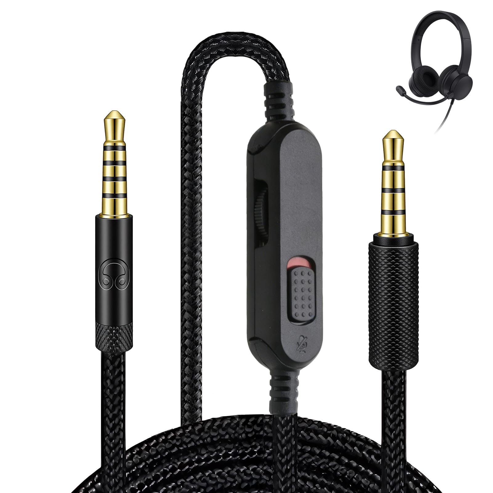 Headset Kabel Ersatz für Logitech G433 233 Gpro pro x, 3,5 mm Kopfhörer Audiokabel Gaming Headset Lautstärke Mikrofonsteuerung Kabel 2m, Klinke Audio Ersatzkabel Geflochten