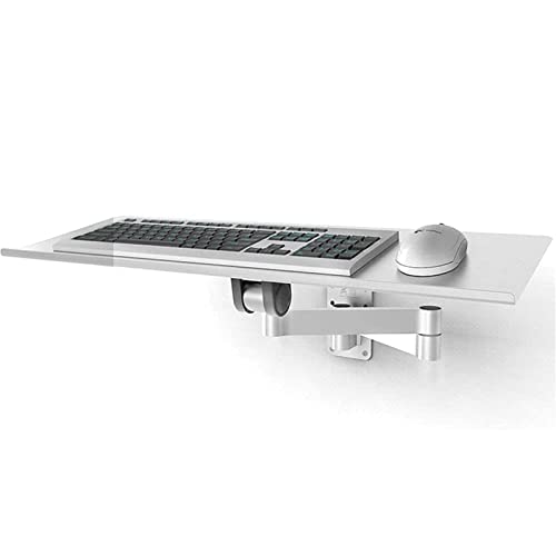 Verstellbare Aluminium-Tastaturablage, Wandmontage, Maus-Plattform, Schreibtischarmstütze, platzsparendes Design für Heimbüro und Gaming-Setup