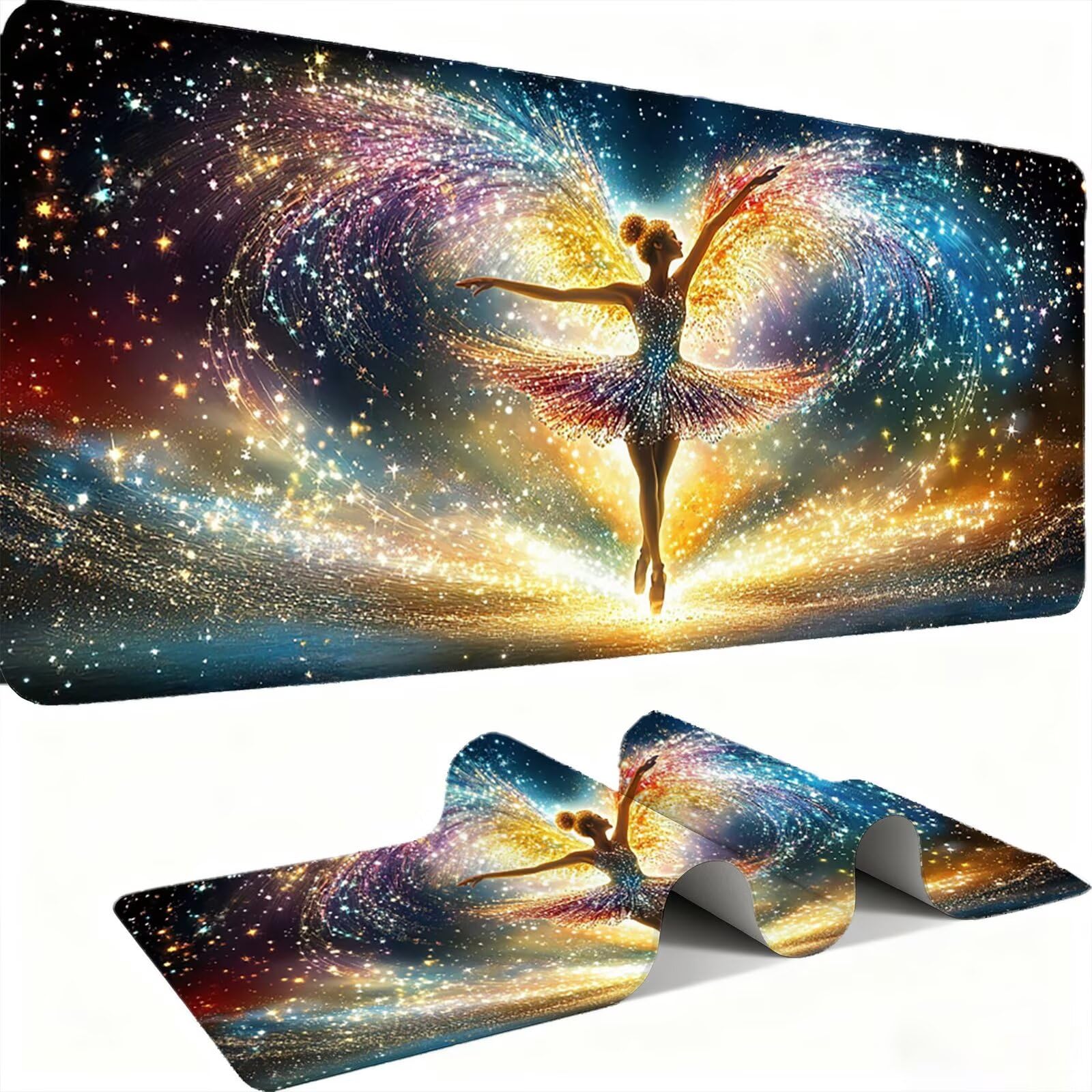 Mauspad, Mousepad XXL 1500 x 800 mm Großes Schreibtischunterlage Ballett Mädchen, Vernähter Rand, rutschfest Ieise Mauspad Gaming, für Gaming Büro Office Home, Mouse Pad -alle Maus Arten C0P-557