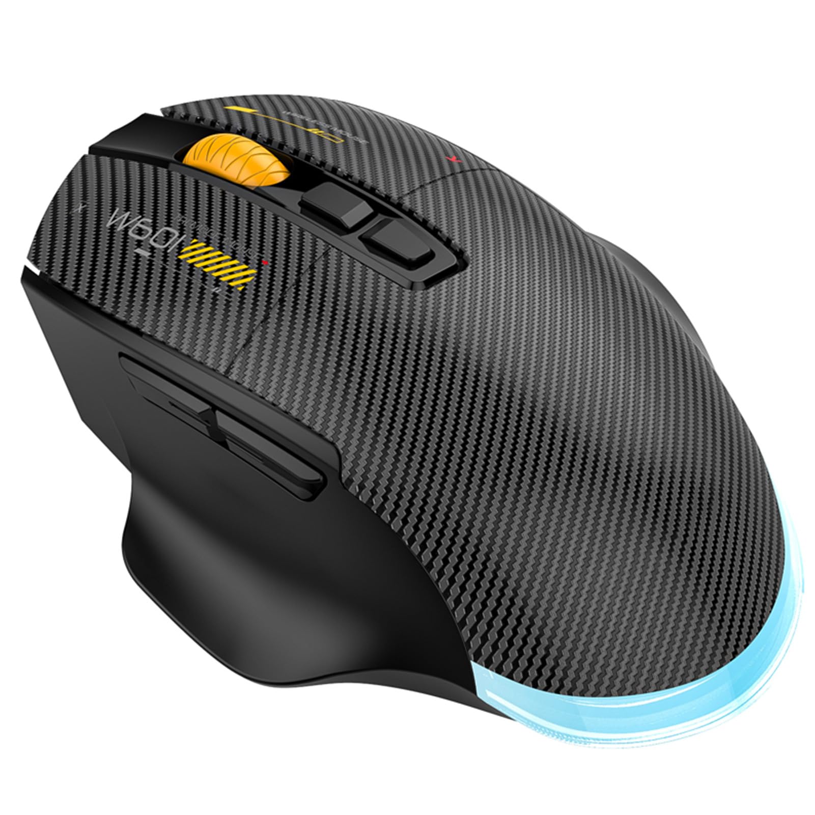 Kabellose Gaming-Maus, Kabelgebunden, 2,4 G, Bluetooth, 3 Modi, Ergonomische Maus, 12800 DPI Einstellbar, 7 Programmierbare Tasten, 5 RGB-Lichteffekte, für PC (Black)
